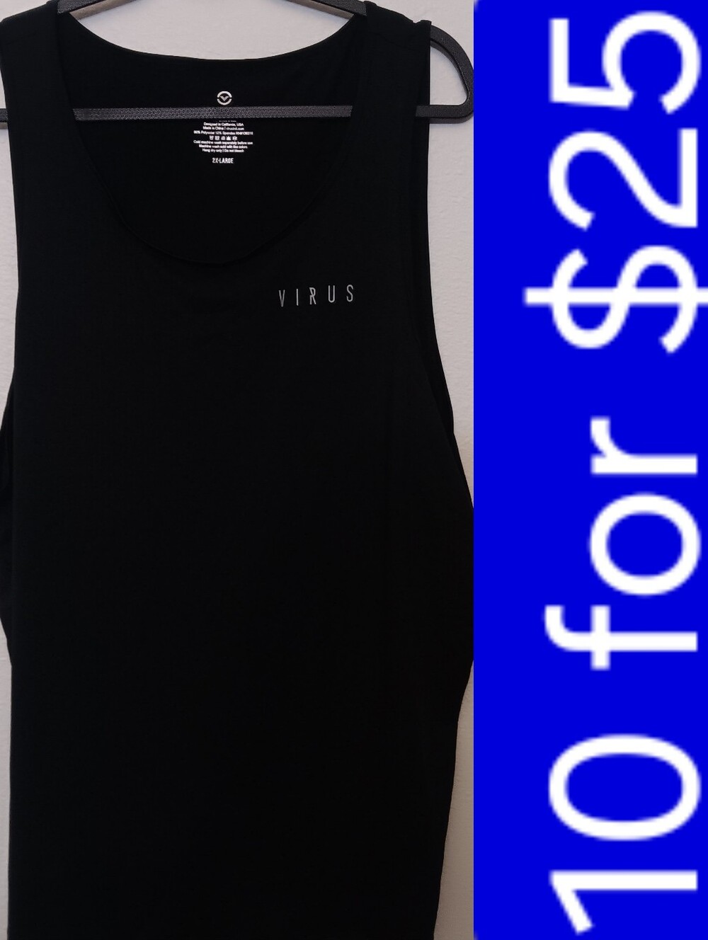 Virus Black Athletic Tank Top